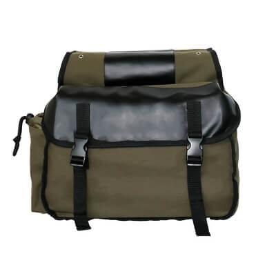 Пара боковых сумок Canvas Green 28L для мотоцикла, велосипеда-2